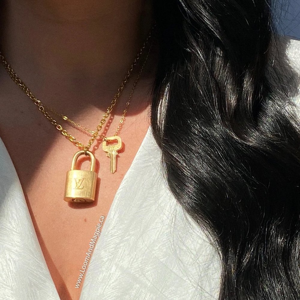 Louis Vuitton Repurposed Louis Vuitton Padlock Chain Necklace